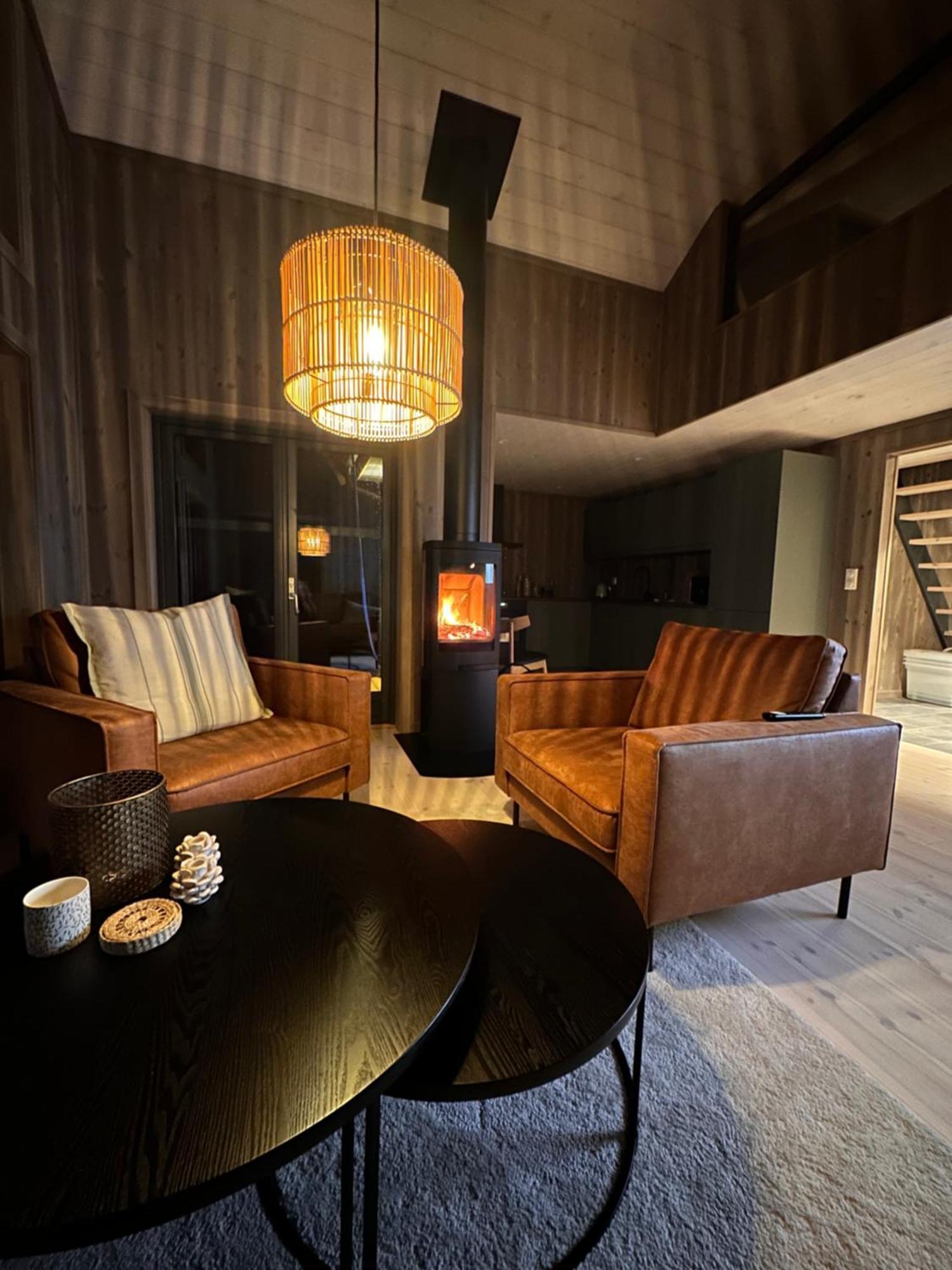 Modern Northern Lights Cabin Drangedal Экстерьер фото