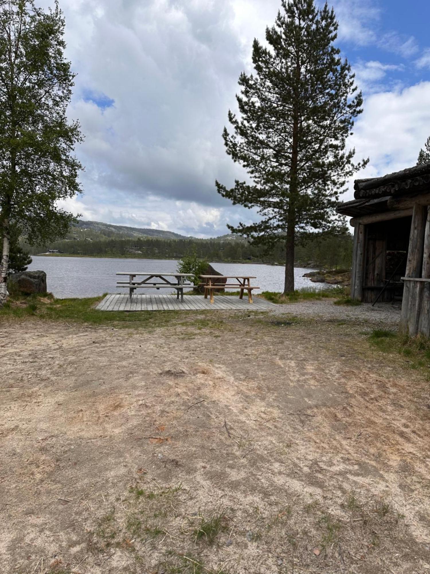 Modern Northern Lights Cabin Drangedal Экстерьер фото